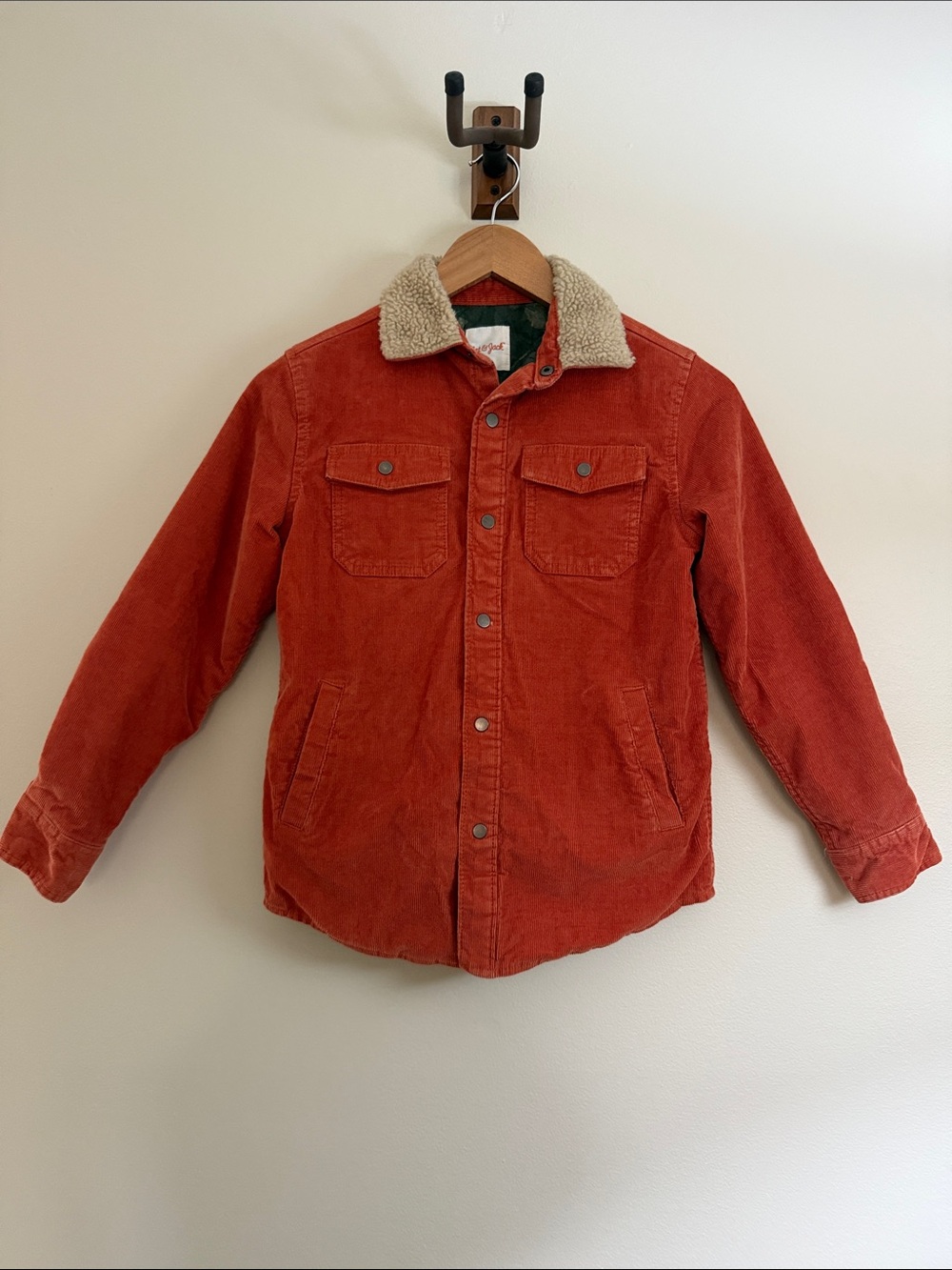 Cat & Jack Kids Corduroy Jacket with Sherpa Collar - Rust